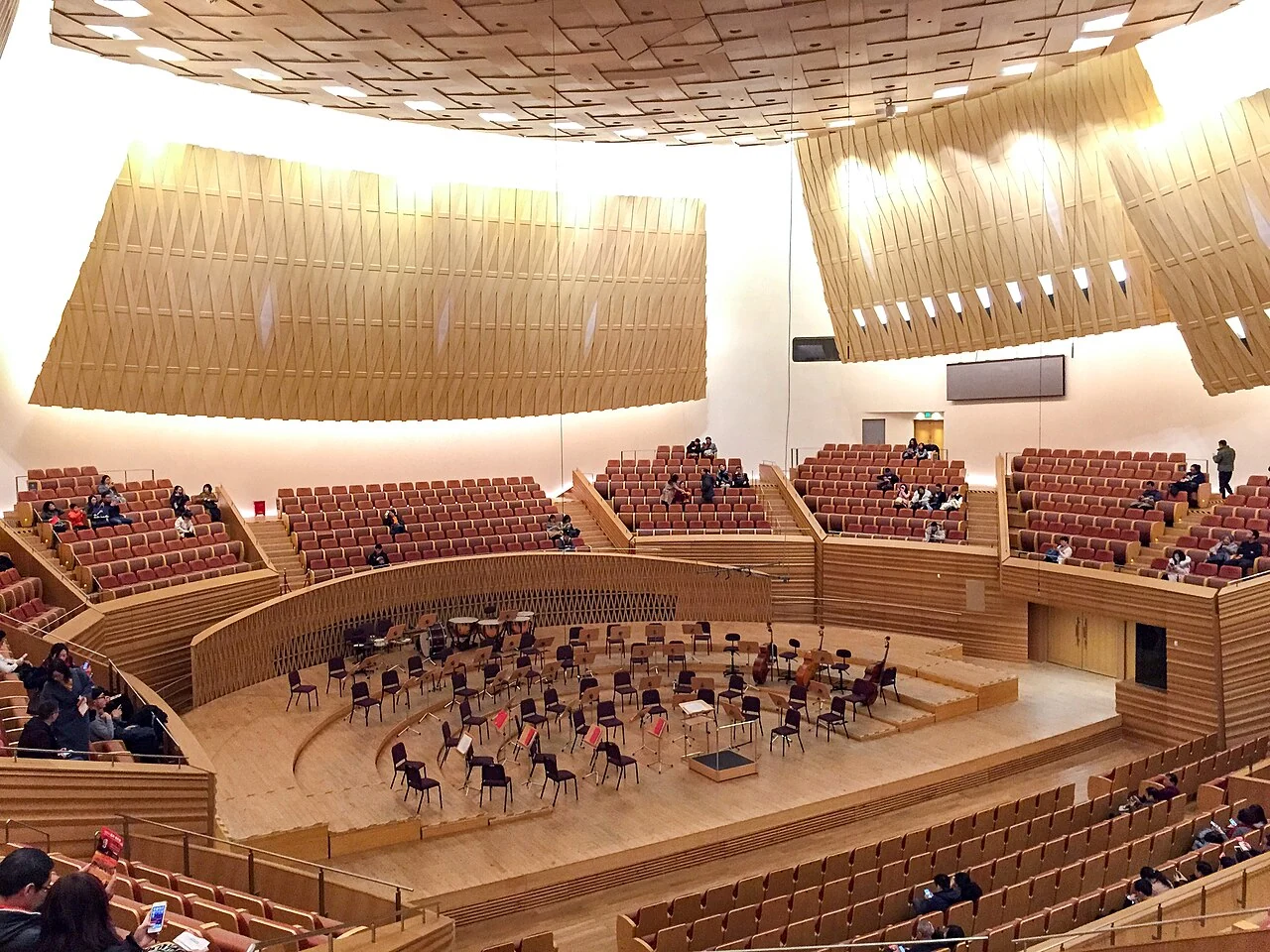 Wood-lined auditorium of Shanghai Symphony Hall in 2018
